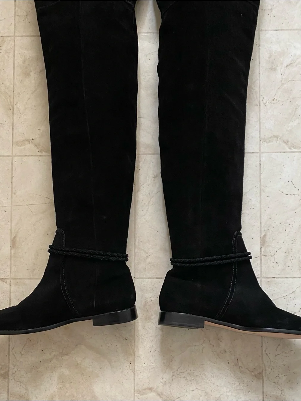 $950 NWOT Ulla Johnson Alps Black Over-the-Knee Suede Riding Tall Boots Size 9.5